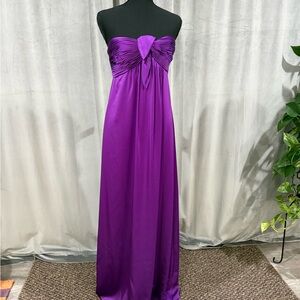 BCBG Strapless Gown in Vibrant Purple